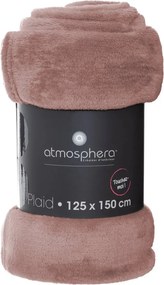 Atmosphera Plaid Deken - Polyester - 125 x 150 cm - Oudroze