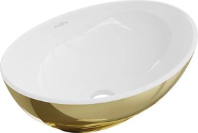 Mexen Elza opbouw waskom 40 x 33 cm, wit/goud - 21014006