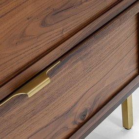 Kare Design Arizona Dressoir Walnoot En Messing - 160x45x76cm.