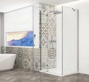 Gelco Trinity douchecabine met helder glas 120x80cm links chroom