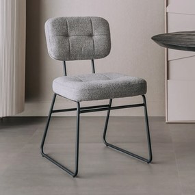 Tower Living Retro Eetkamerstoel Boucle Grijs Padola