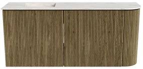 Mondiaz Joya DLux 90cm toiletmeubel ronding rechts dusk met wastafel faye links 1 kraangat ostra