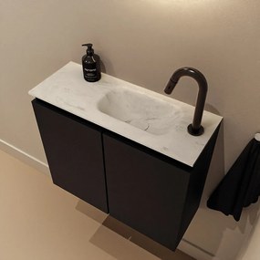 Mondiaz Ture DLux toiletmeubel 60cm urban met wastafel opalo rechts met kraangat