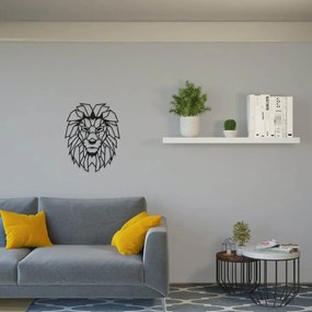 Homemania Wanddecoratie leeuw 40x50 cm staal zwart