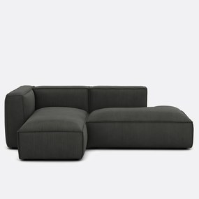 Loungebank element rechts voor modulaire bank, in ribfluweel, SEVEN