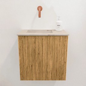 Mondiaz Joya DLux 40cm toiletmeubel oak met wastafel faye links zonder kraangat frappe