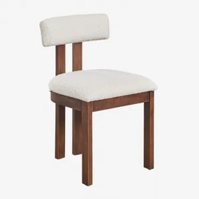 Set Van 2 Eetkamerstoelen In Bouclé Stof Argider Uit Witte Bouclé Stof - Sklum