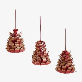 Pack Van 3 Kerstversieringen Van Iverez-papier Granaat - Sklum