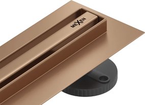 Mexen Flat 360° Slim draaibare lijnafvoer 120 cm, geborsteld koper - 1C41120