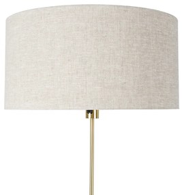 Vloerlamp verstelbaar goud met kap lichtgrijs 50 cm - Parte Design E27 rond Binnenverlichting Lamp