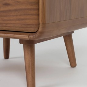 Zuiver Rise Walnut Design Ladenkast Gebogen Walnoothout - 40x45x112cm.