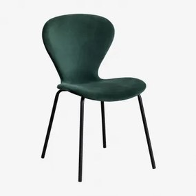 Stapelfauteuil In Fluweel Uit Jungle Groen & Zwart - Sklum