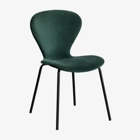 Stapelfauteuil In Fluweel Uit Jungle Groen & Zwart - Sklum