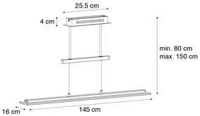 Eettafel / Eetkamer Moderne hanglamp zwart incl. LED 3-staps dimbaar - Kahan Modern Binnenverlichting Lamp