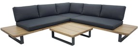 La Dolce Vita hoek platform loungeset 3 delig aluminium antraciet