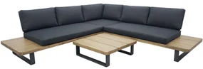 La Dolce Vita hoek platform loungeset 3 delig aluminium antraciet