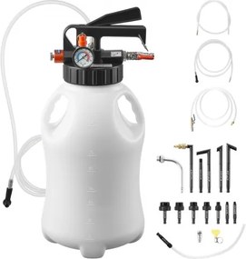 VEVOR 8L tandwieloliepomp, pneumatische transferpomp met 15 ATF-adapters, tandwielolievulapparaat met HDPE-tank, olie-afzuigpomp, olievulapparaat, olievuller, pompgereedschap voor auto's en boten