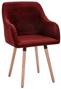 vidaXL Eetkamerstoelen 6 st stof wijnrood