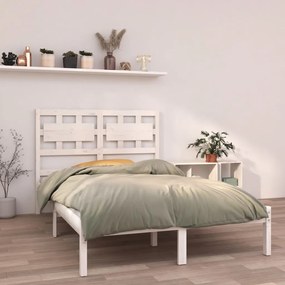 vidaXL Bedframe massief hout wit 150x200 cm 5FT King Size