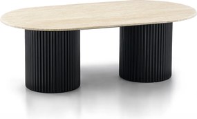 Salontafel Met Travertin - 130 X 70cm.