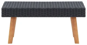 vidaXL Tuintafel poly rattan zwart