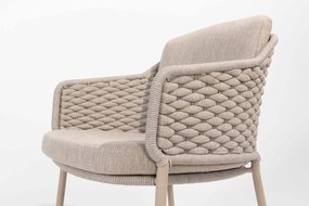 4 Seasons Outdoor Eros tuinset latte met teak Prado tafel Ø 130 cm  Tuinset    beige weerbestendig