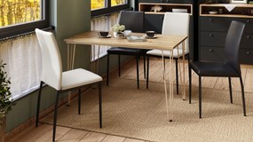 HAIRPIN eiken artisan / beige, loft tafel voor keuken, eetkamer en woonkamer