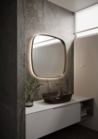 Martens Design Peru spiegel met LED verlichting, spiegelverwarming en sensor 80x80cm koper