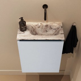 Mondiaz Ture DLux toiletmeubel 40cm clay met wastafel glace rechts zonder kraangat