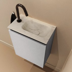 Mondiaz Ture DLux toiletmeubel 40cm plata met wastafel opalo rechts met kraangat