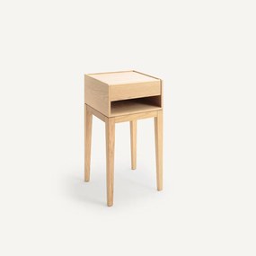 Nachtkastje, massief eiken en fineer, NIZOU, ontwerp Emmanuel Gallina