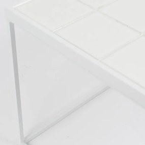 Zuiver Glazed Salontafel Met Keramische Tegels Wit - 93 X 43cm.