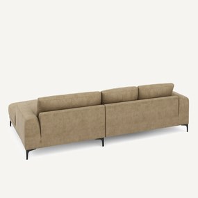 XL longchair met rechterhoek van stonewashed fluweel, MARSILE