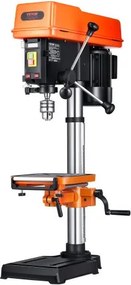 VEVOR 304,8 mm tafelboormachine, 750 W, kolomboormachine met 340–2200 tpm variabel toerental, met 0–45° kantelbare werktafel, LED, röntgenpositionering, voor hout &amp; metaal