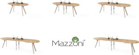 Mazzoni EXPANSO Artisan Eiken / kasjmier poten - OVALE UITSCHUIFTAFEL 160-360 cm VOOR 16-18 PERSONEN