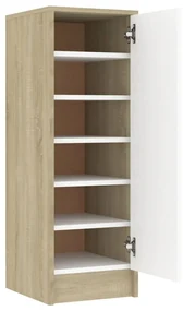 vidaXL Schoenenkast 32x35x92 cm spaanplaat wit en sonoma eikenkleurig