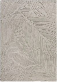 Handgetuft hoog-laag wollen vloerkleed Lino Leaf