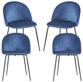 Set 4 Stoelen Zwart Dalnia Fluweel