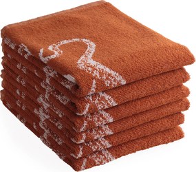 Keukendoek oceaan – 6 stuks – 50×50 – terracotta