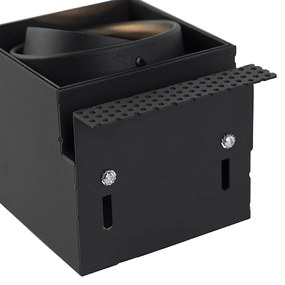 Set van 6 inbouwspots zwart GU10 AR70 trimless - Oneon Modern GU10 vierkant Binnenverlichting Lamp
