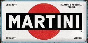 Metalen bord Martini Logo White, (50 x 25 cm)