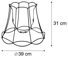 Metalen lampenkap zwart 40/31 - Granny Frame Retro Minimalistisch Draadlamp rond