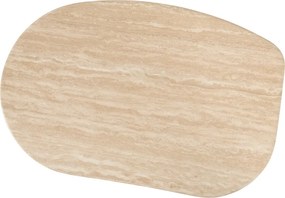 Ovale Bijzettafel Travertin - 60 X 38cm.