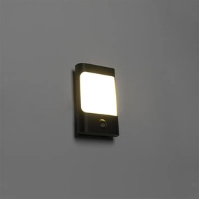 Wandlamp zwart incl. LED IP44 met bewegingssensor - Khuvan