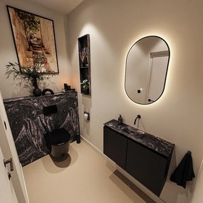 Mondiaz Ture DLux toiletmeubel 80cm urban met wastafel lava midden zonder kraangat