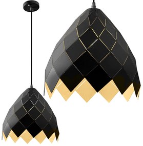 Hangende metalen zwarte plafondlamp APP338-1CP
