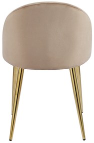 Set van 4 Vint Fluwelen Gouden Stoelen