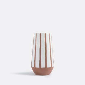 Tweekleurige vaas van keramiek H22 cm, Selora