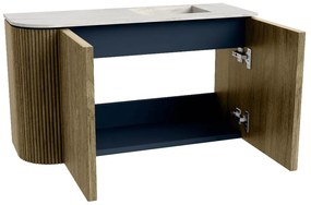 Mondiaz Joya DLux 70cm toiletmeubel ronding links dusk met wastafel faye rechts zonder kraangat opalo