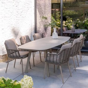 Taste by 4 Seasons Puglia tuinset 7-delig - Manolo tuintafel 240x103 cm - printed ceramic latte